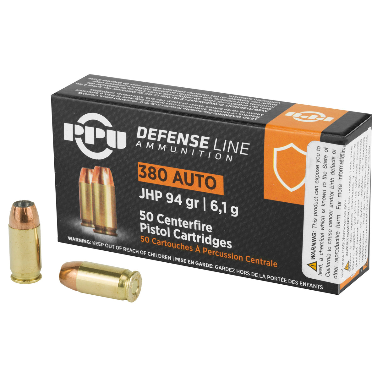 Prvi Partizan Handgun Defense Jacketed Hollow Point 94 Grain .380 ACP/Auto 951 fps