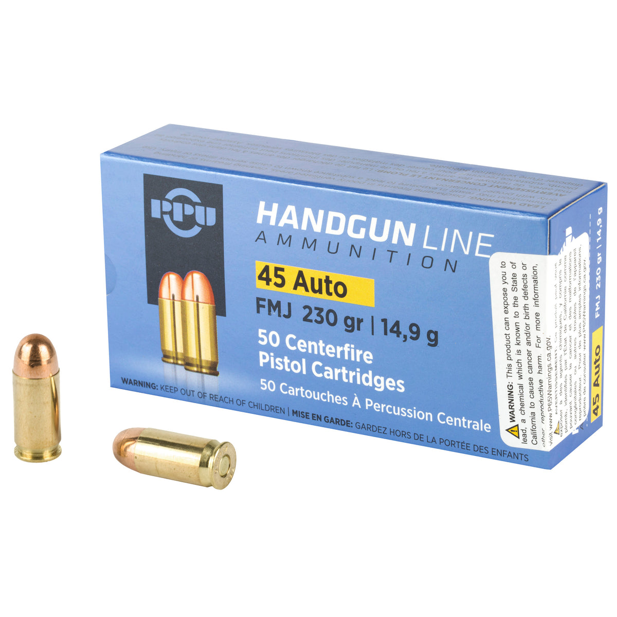 Prvi Partizan Handgun .45 ACP/Auto 230 grain Full Metal Jacket ammunition
