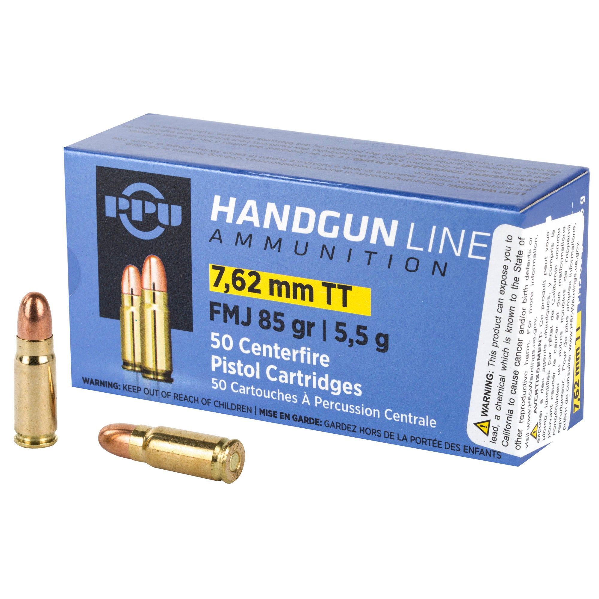 Prvi Partizan Handgun 7.62x25mm Tokarev 85 grain Full Metal Jacket ammunition