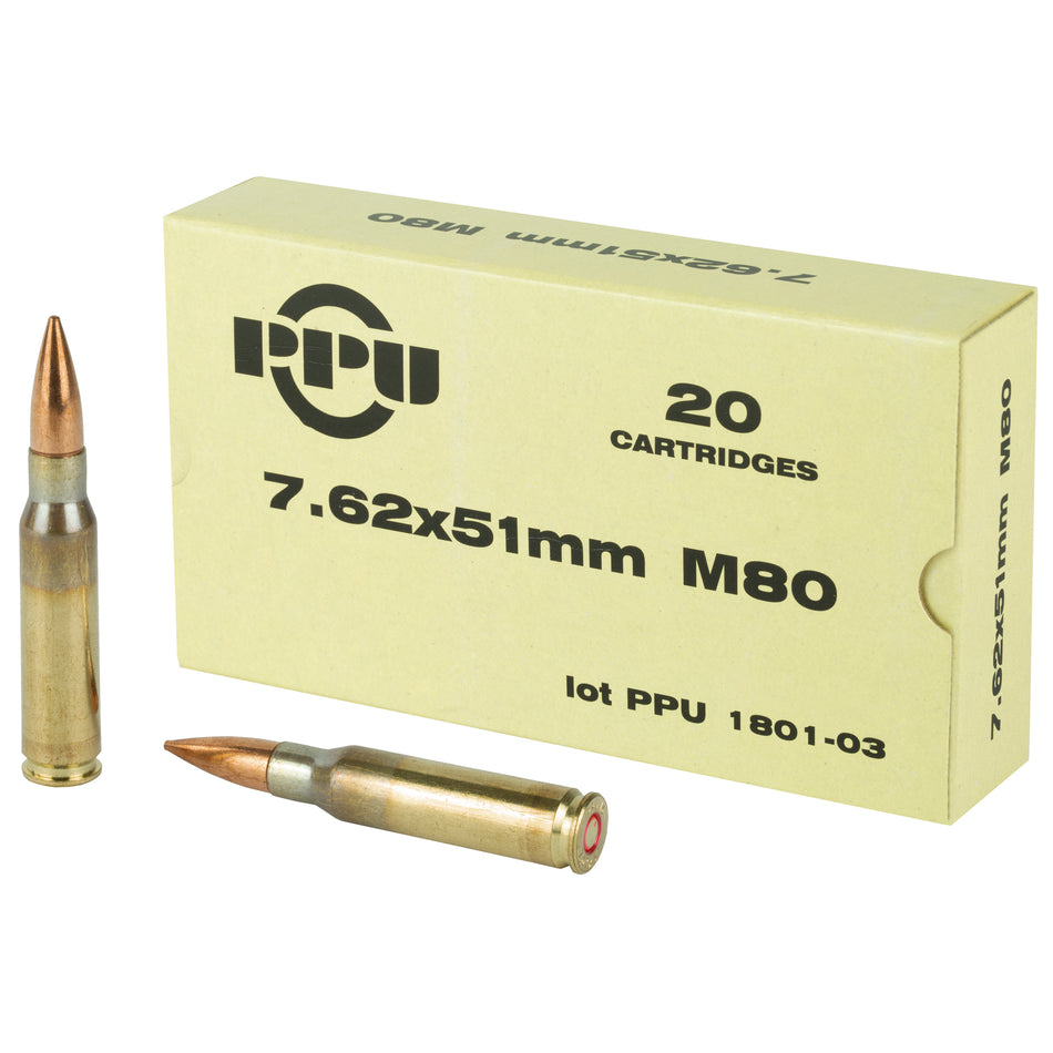 Prvi Partizan M80 .308 Win / 7.62x51mm 145 grain Full Metal Jacket Boat Tail ammunition