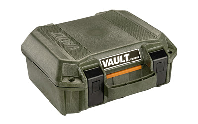 Pelican V100C Vault Hard Handgun Case, OD Green, 12.28"x12.03"x5.16", Weather Resistant