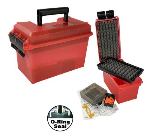 MTM PISTOL RANGE KIT O-RING SEALED CLEAR RED