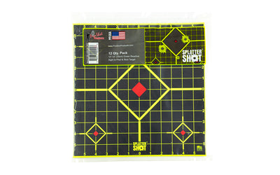 Pro-Shot SI-GREEN-12PK Splatter Shot 12" Adhesive Sight-In Targets, 12 Pack, Green/Black