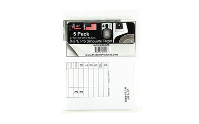Pro-Shot B-27E-PRO-5PK Pro Silhouette Target 5 Pack, 23"x35", Gray/Black