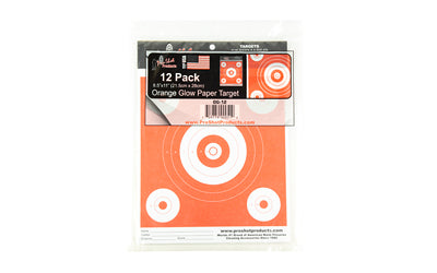 Pro-Shot Bullseye Target Pack of 12 6 Inch Bullseye Orange White Paper OG-12