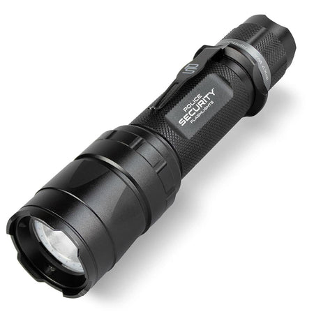 Police Security Trac Tact RX Rechargeable 1500-Lumen Tactical Flashlight Black