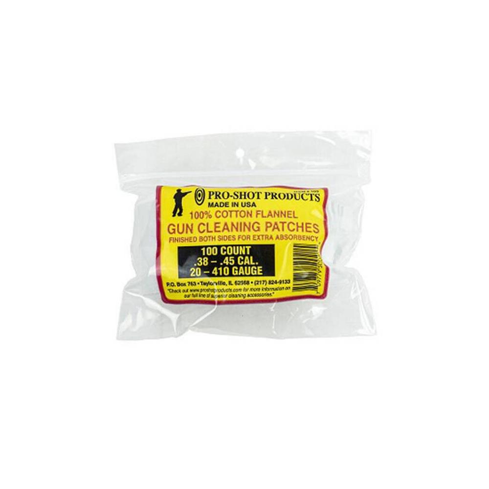 Pro-Shot .38 to .45 Cal Cotton Flannel Gun Cleaning Patches 100 Pack