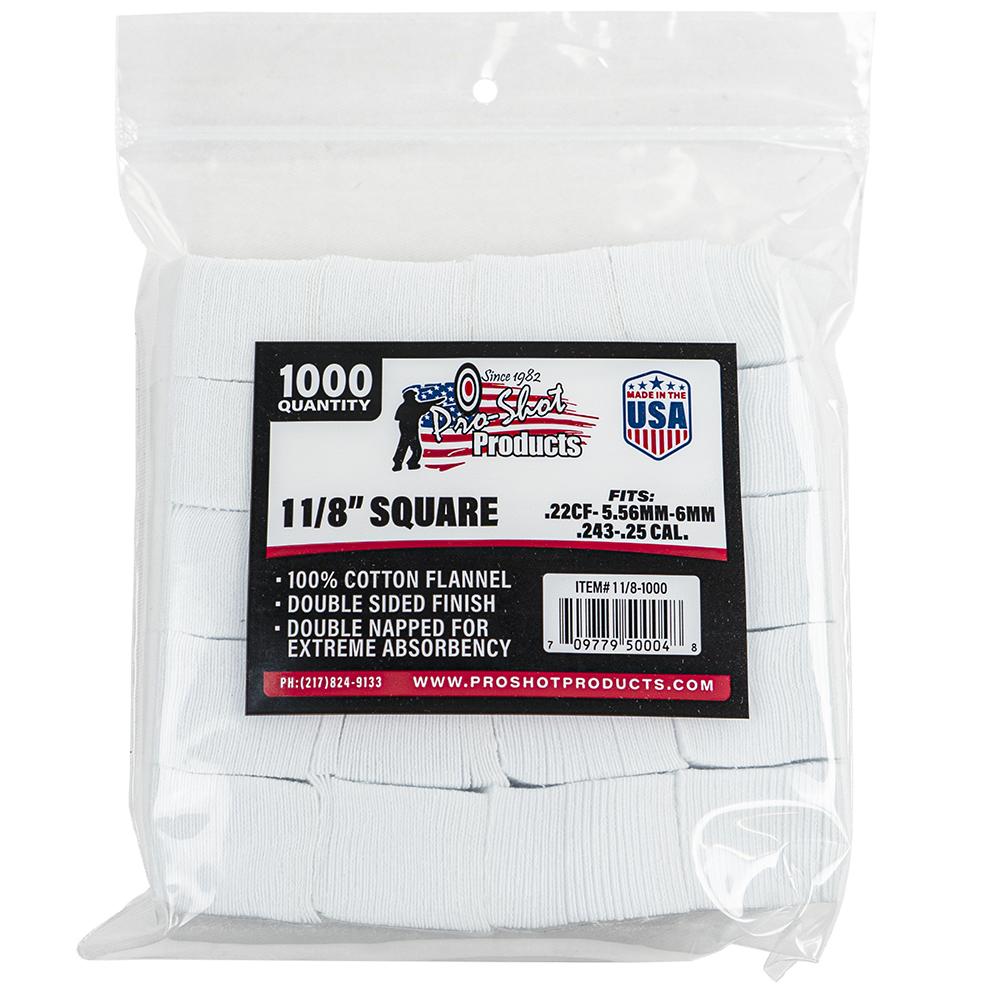 Pro-Shot 1 1/8" Square 100% Cotton Flannel Patches 1000 Pack