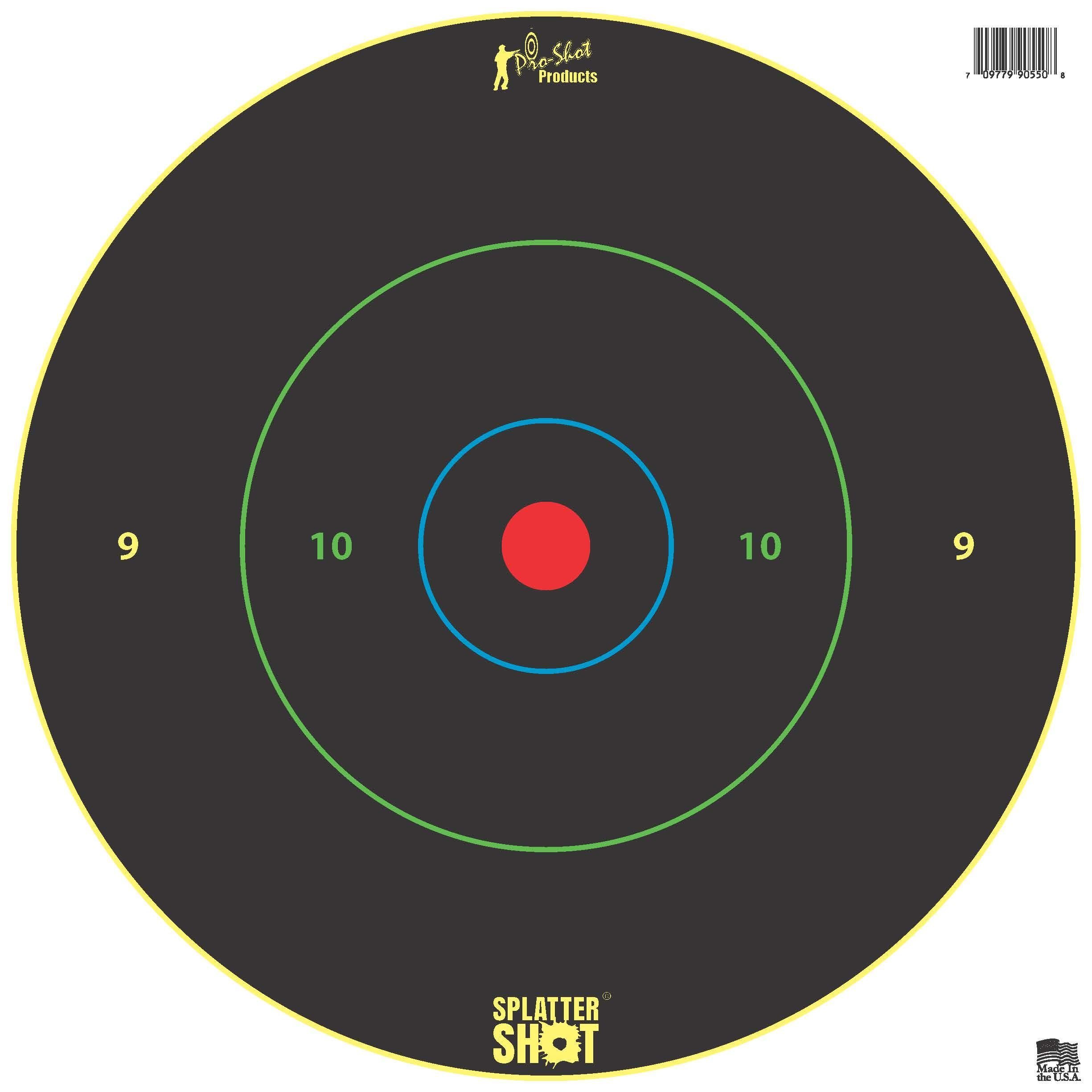 Pro-Shot Bullseye Multi-Color Rings 12" Reactive Target 5/ct