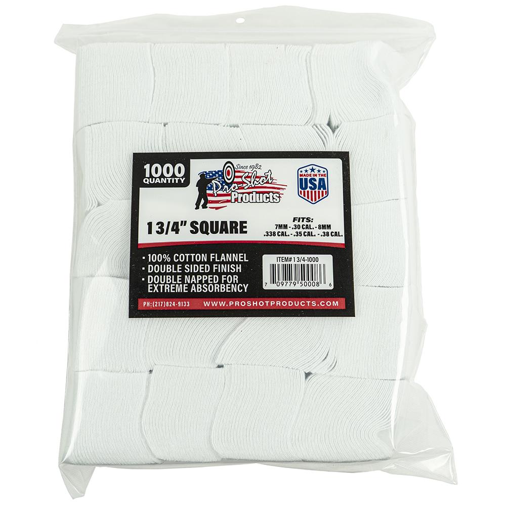 Pro-Shot 100% American Cotton 1-3/4" Square Gun Patches 1000 Pack