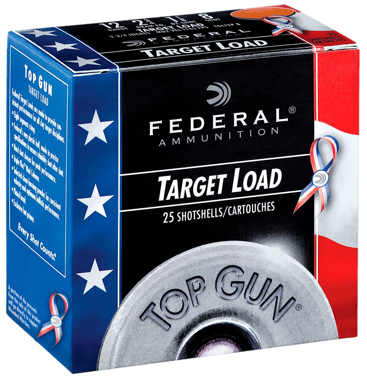 Federal Top Gun Red White & Blue Edition Load 12 Gauge 2.75 in. 1 1/8 oz. 8 Shot 25 rd.
