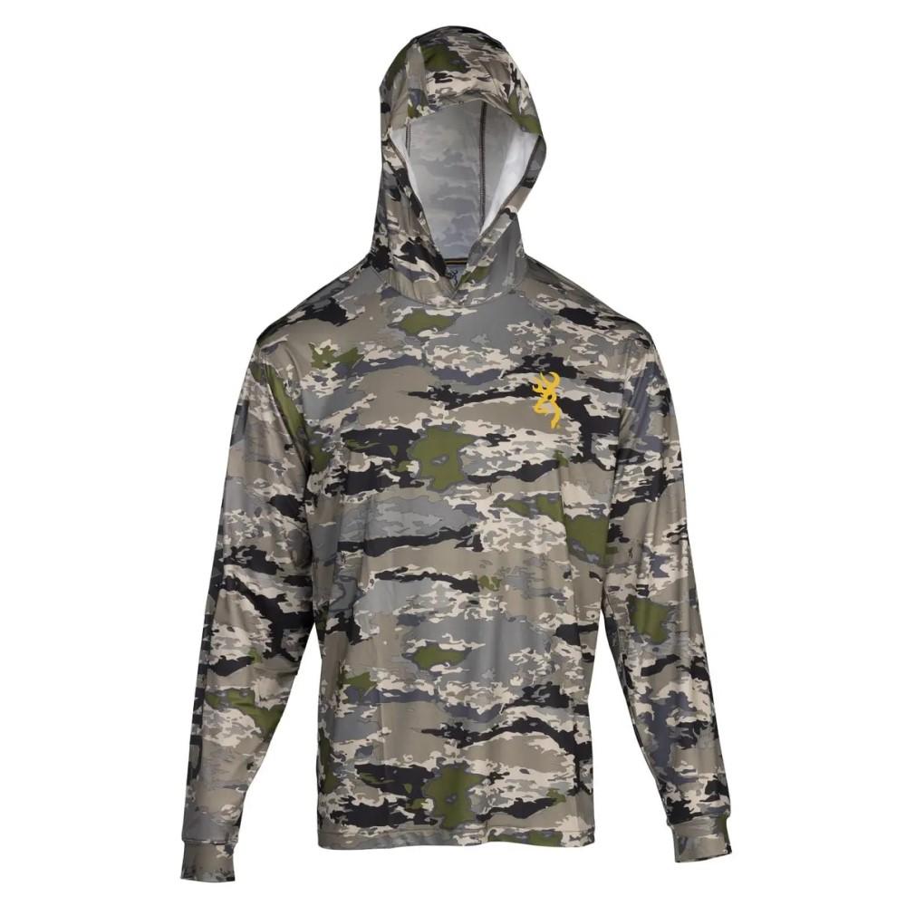 Browning Ovix Camo UPF 50+ Hooded Long Sleeve Tech Shirt Size 2XL