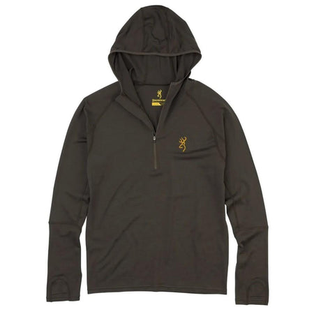 Browning Merino Hooded Long Sleeve Shirt Major Brown Size S