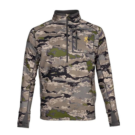 Browning Monroe Long Sleeve 1/4 Zip Dura Knit Fleece Shirt Ovix Camo 2XL