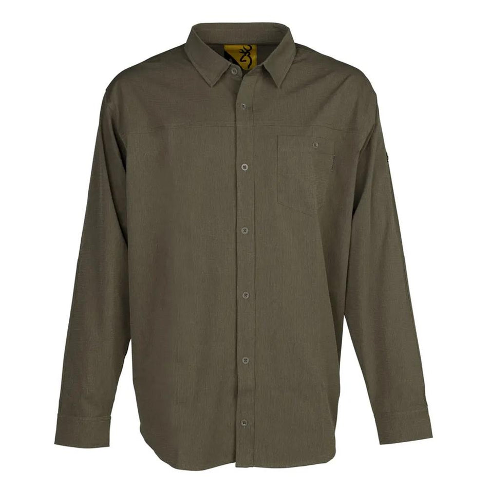 Browning Long Sleeve Button Down Lightweight Field Shirt Green Small