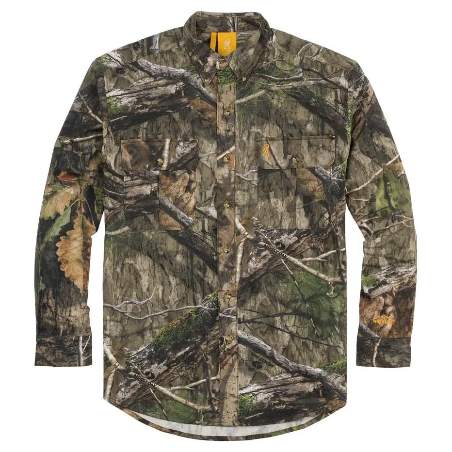 Browning Wasatch-CB Cotton Button-Down Shirt Mossy Oak DNA Camo Size Medium