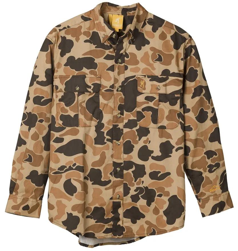 Browning Wasatch-CB 2-Pocket Hunting Shirt - Vintage Tan Camo, Size S