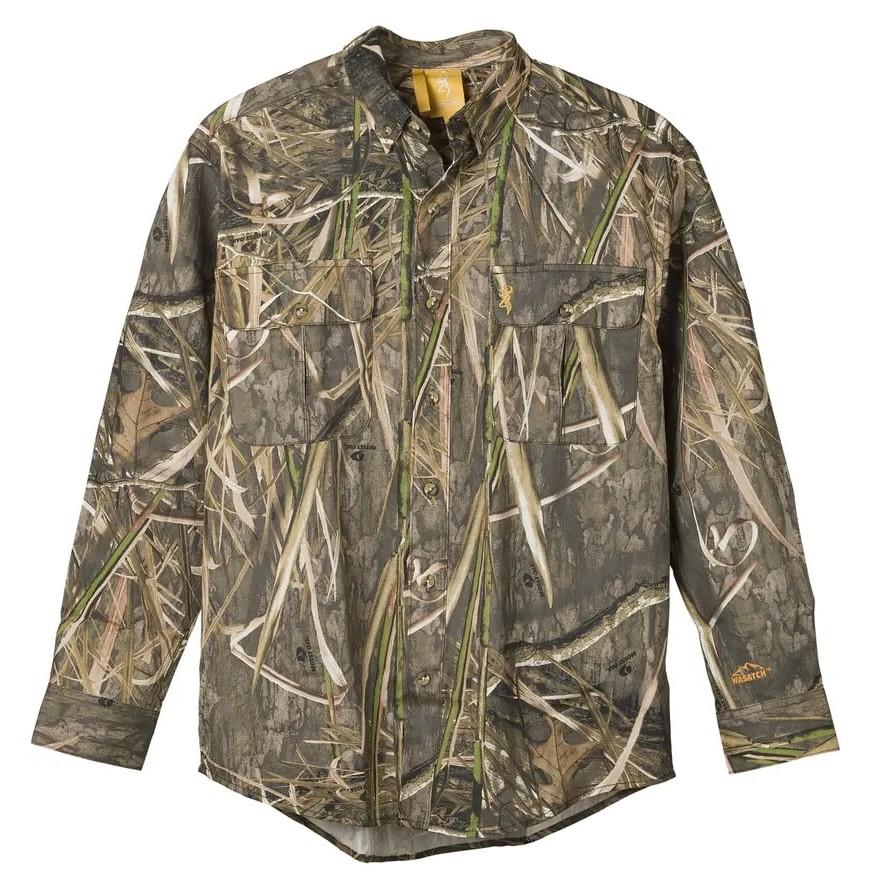 Browning Wasatch-CB 2-Pocket Button-Front Shirt in Mossy Oak Shadow Grass Habitat Small