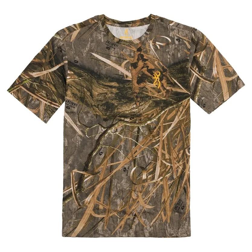 Browning Wasatch Odor Control Short Sleeve T-Shirt Mossy Oak Shadow Grass Habitat S
