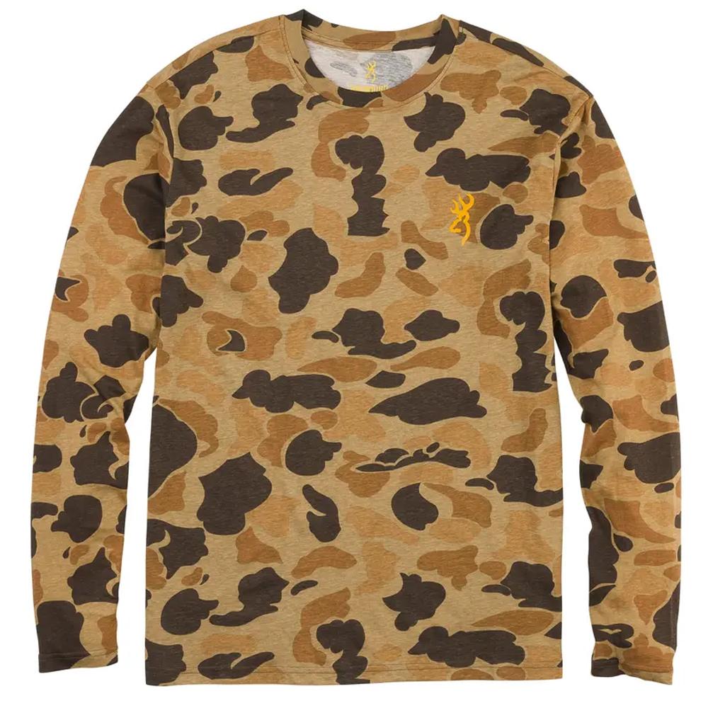 Browning Wasatch Long Sleeve Tee Vintage Tan Camo XL with SILVADUR Technology