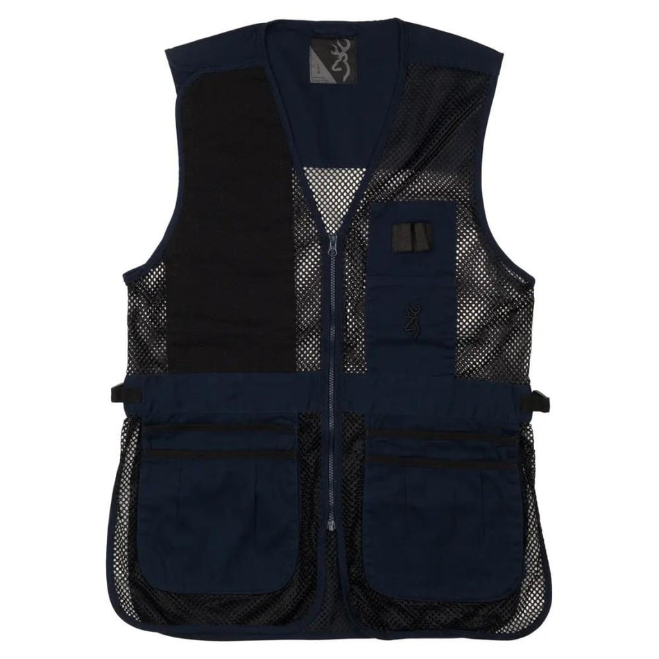 Browning Trapper Creek Navy and Black Mesh Shooting Vest Size Small
