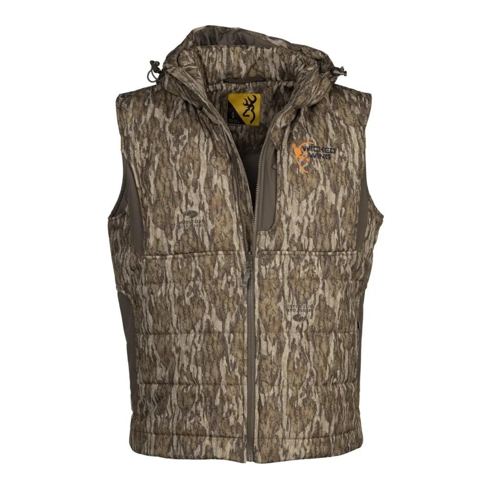 Browning Wicked Wing Insulated Vest with Removable Hood Mossy Oak Bottomland L