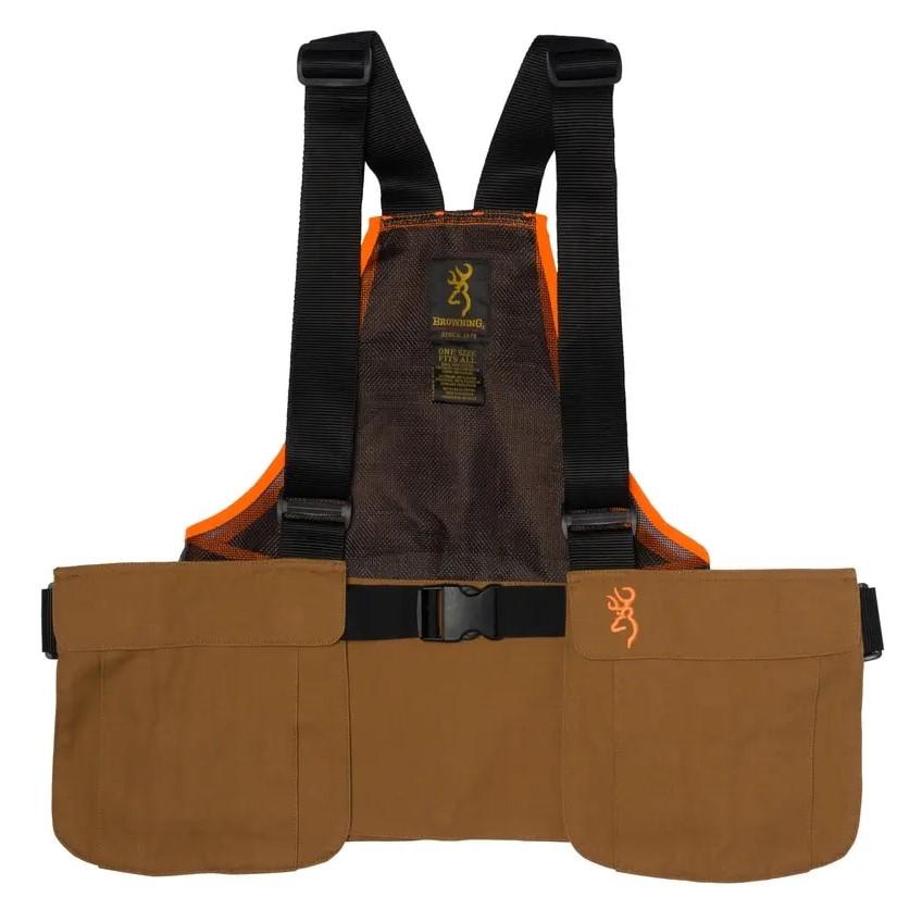 Browning Adjustable Upland Strap Vest Tan/Blaze One Size Fits Most