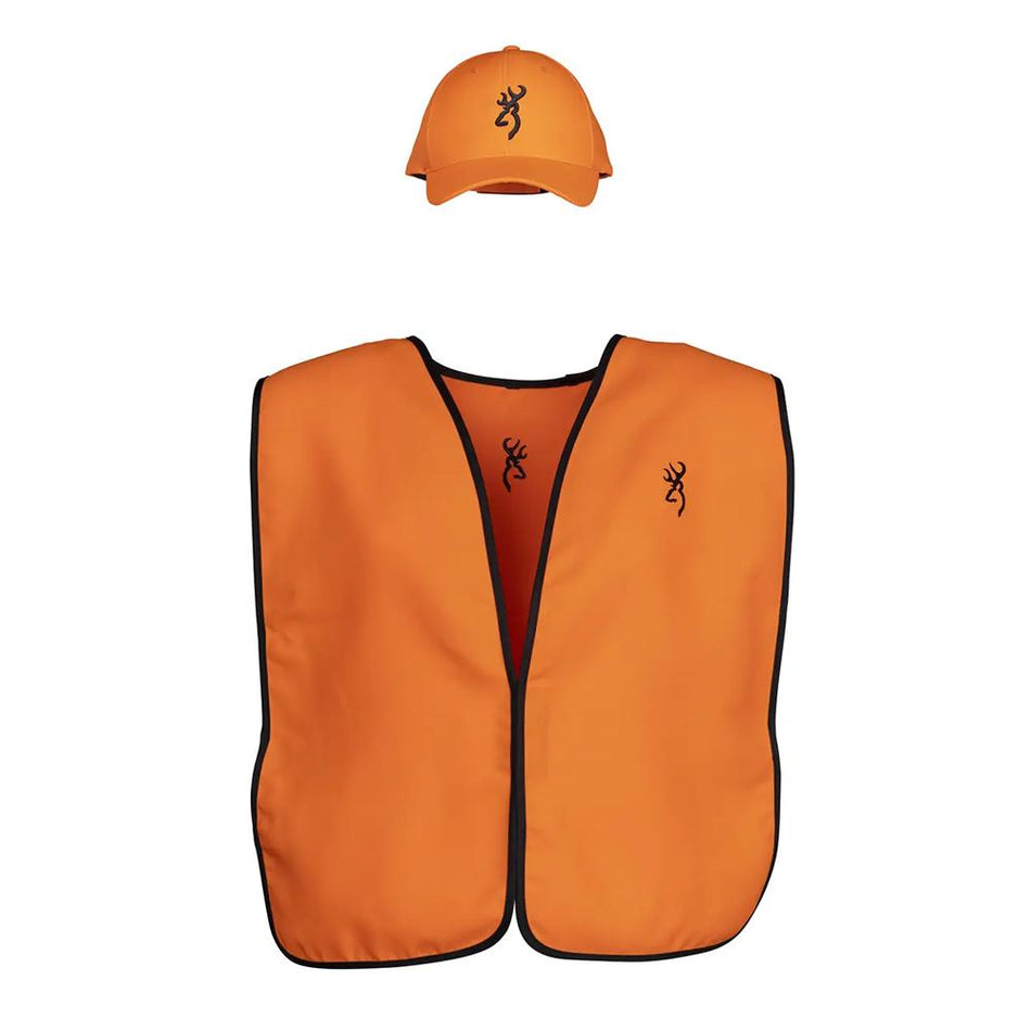 Browning Blaze Orange Safety Vest and Hat Combo