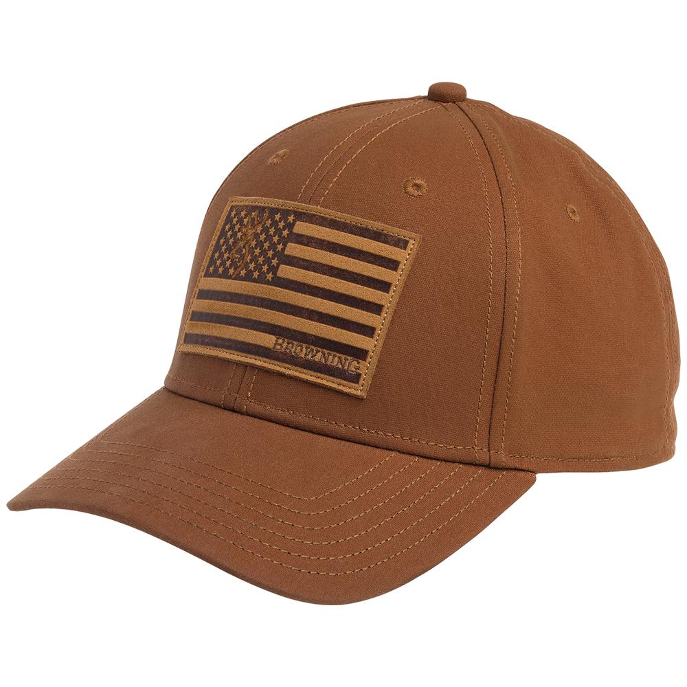Browning Hat Brown Low Profile Snap Back American Flag Cap