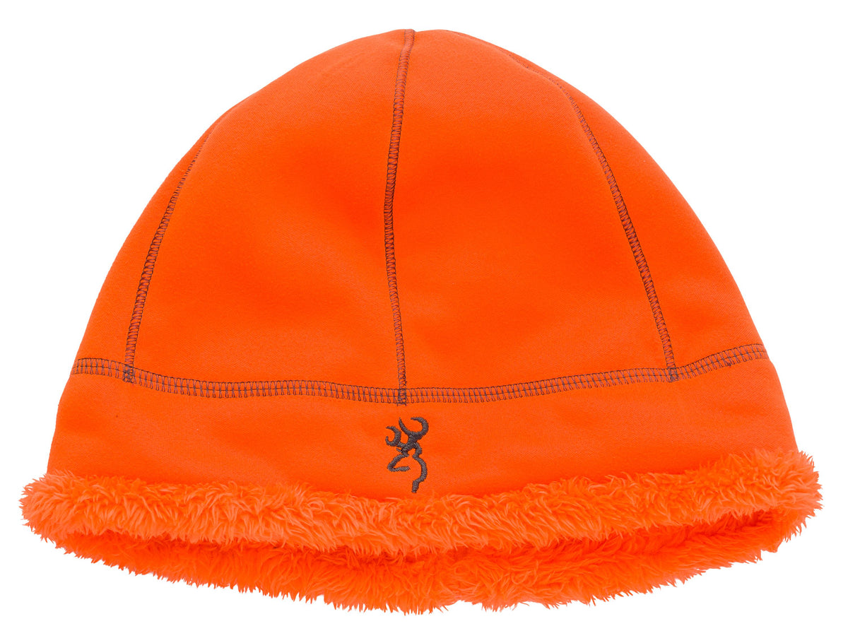 Browning Wicked Wings High Pile Fleece Winter Beanie Blaze Color