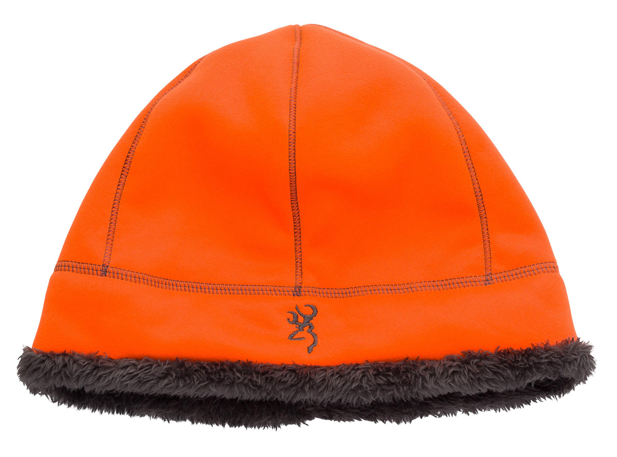 Browning Wicked Wings High Pile Fleece Winter Beanie Blaze Charcoal Color