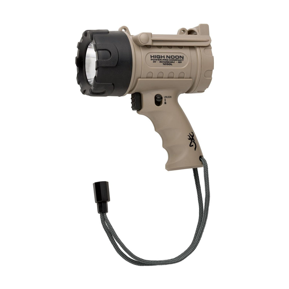 Browning High Noon Power Pro 1250 Lumen Compact Spotlight with Power Bank - Coyote Tan