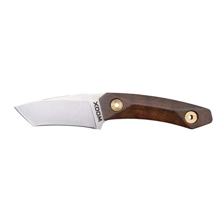 Woox Bad Boy Fixed Blade Knife Reverse Tanto 2-3/4" Blade Walnut Handle Italian Leather Sheath