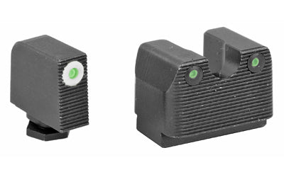 Rival Arms Tritium Front & Rear Night Sight Set, Glock MOS 17/19, Green, QPQ Black Finish