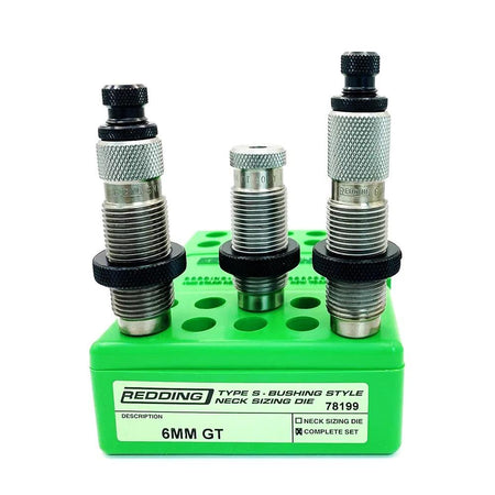 Redding 6mm GT Type-S Bushing Style 3-Die Neck Sizing Set