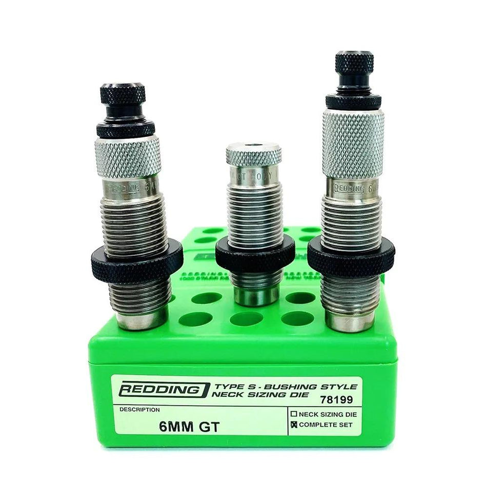 Redding 6mm GT Type-S Bushing Style 3-Die Neck Sizing Set