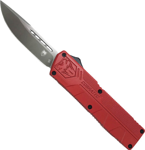 CobraTec OTF Lightweight Red Handle 3.25" Drop Point Knife
