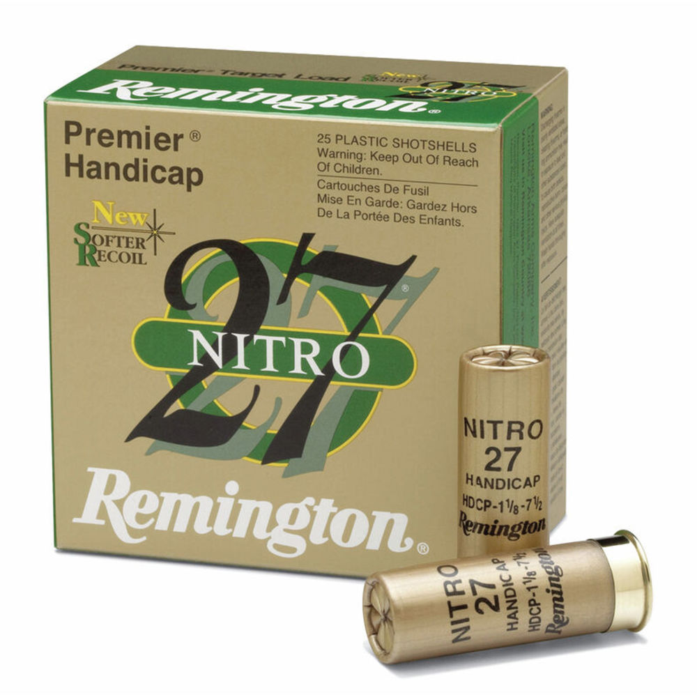 Remington, 12 Gauge, Premier Nitro 27 Handicap Loads, 2 3/4 in. 1 1/8 ozs. #7 1/2
