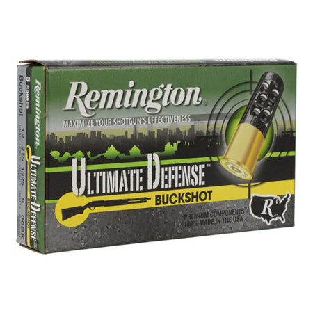 Remington Ultimate Defense 9 Pellets Shotgun Ammo 12 Gauge 2.75 in 1-1/8 oz 00 Buck