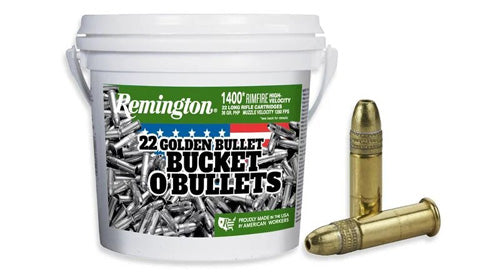 Remington 22 Golden Bullet Bucket .22 Long Rifle 36 grain Plated Hollow Point ammunition
