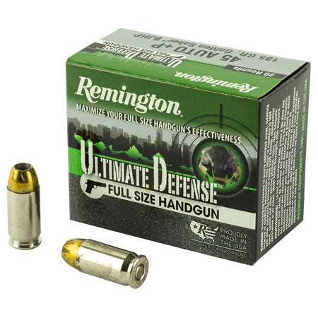 Remington Ultimate Defense +P Brass Jacket Hollow Point 185 Grain .45 ACP/Auto 1140 fps