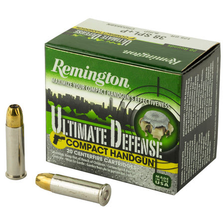 Remington Ultimate Defense Compact +P .38 Special 125 grain Brass Jacket Hollow Point ammunition