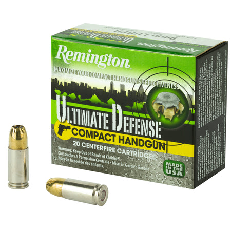 Remington Ultimate Defense Compact 9mm Luger / Parabellum 124 grain Brass Jacket Hollow Point ammunition
