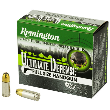 Remington Ultimate Defense Full-Size 9mm Luger / Parabellum 124 grain Brass Jacketed Hollow Point ammunition