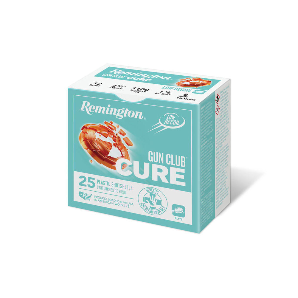 Remington Gun Club Cure Target Loads 12 Gauge 2.75 in. Low Recoil 8 Shot 25 rd.