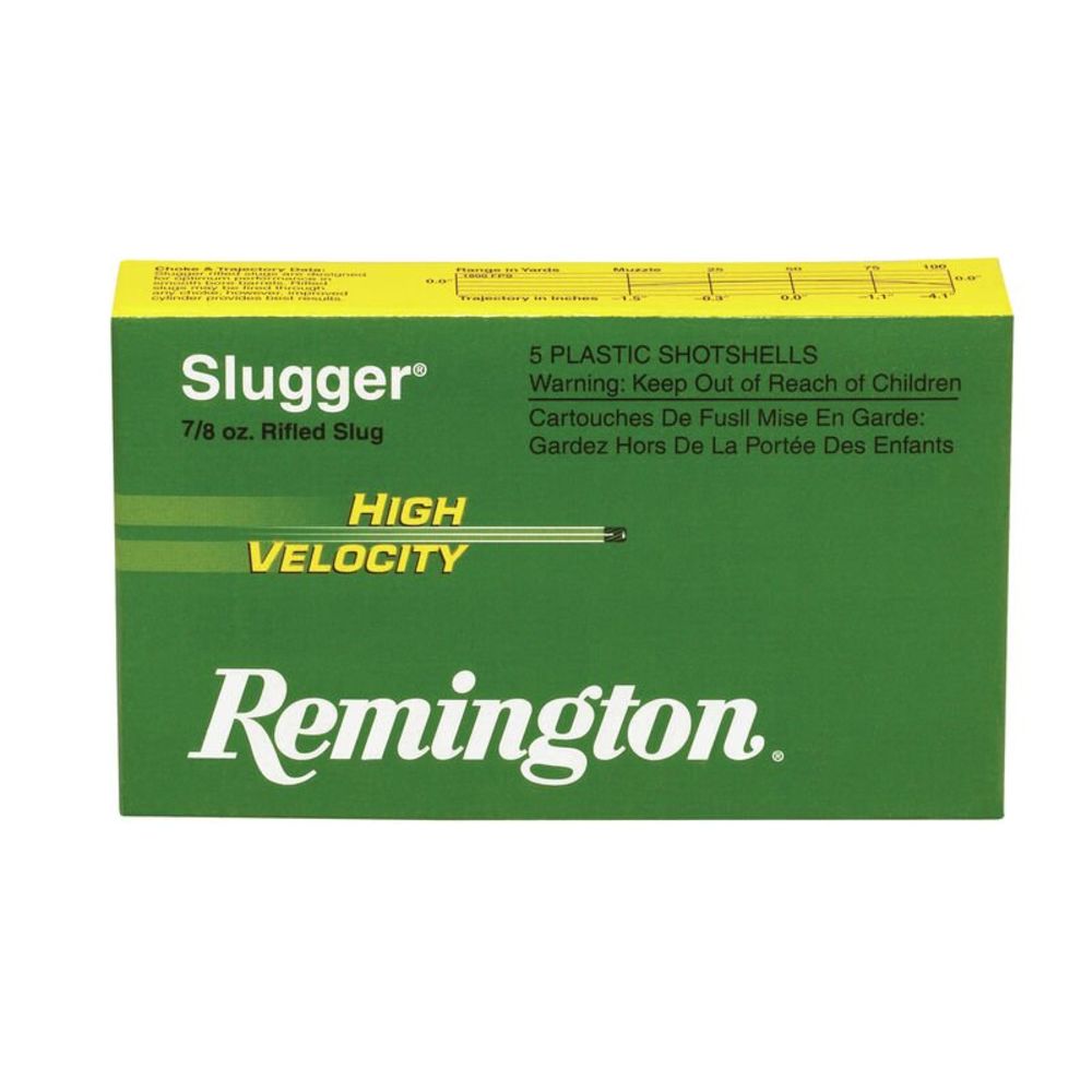 Remington Slugger High Velocity Rifled Slug Shotgun Ammo 20 Gauge 2.75 in 1/2 oz Slug