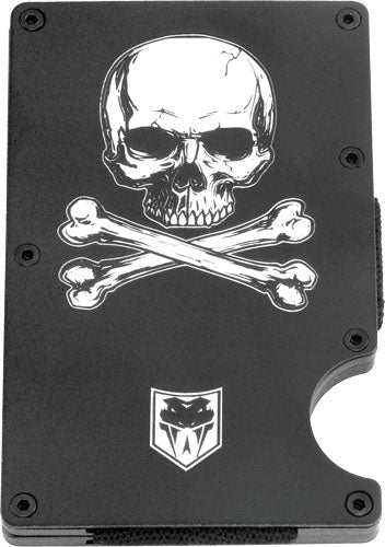CobraTec RFID Jolly Roger Design Aluminum Money Clip Wallet