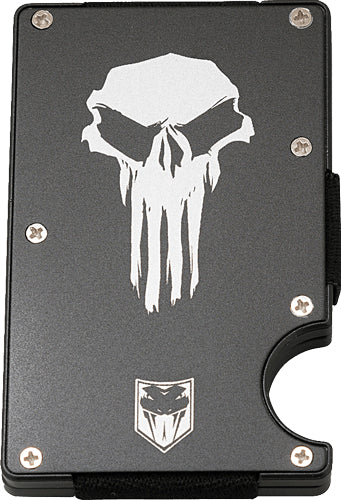 CobraTec RFID Punisher Design Thin Aluminum Money Clip Wallet