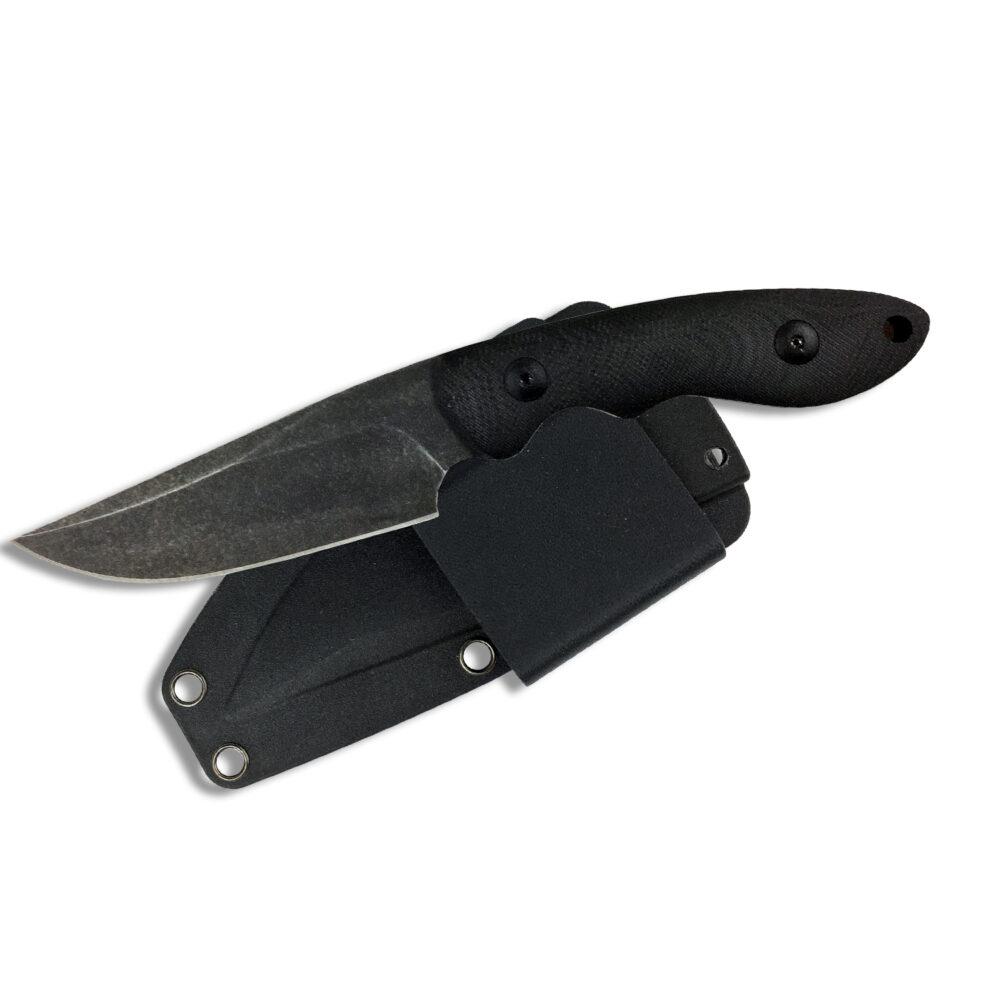 ABKT Shadow Predator Fixed Blade Knife 3.5" D2 Stonewashed Blade G10 Handle with Sheath