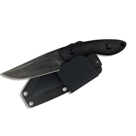ABKT Shadow Predator Fixed Blade Knife 3.5" D2 Stonewashed Blade G10 Handle with Sheath